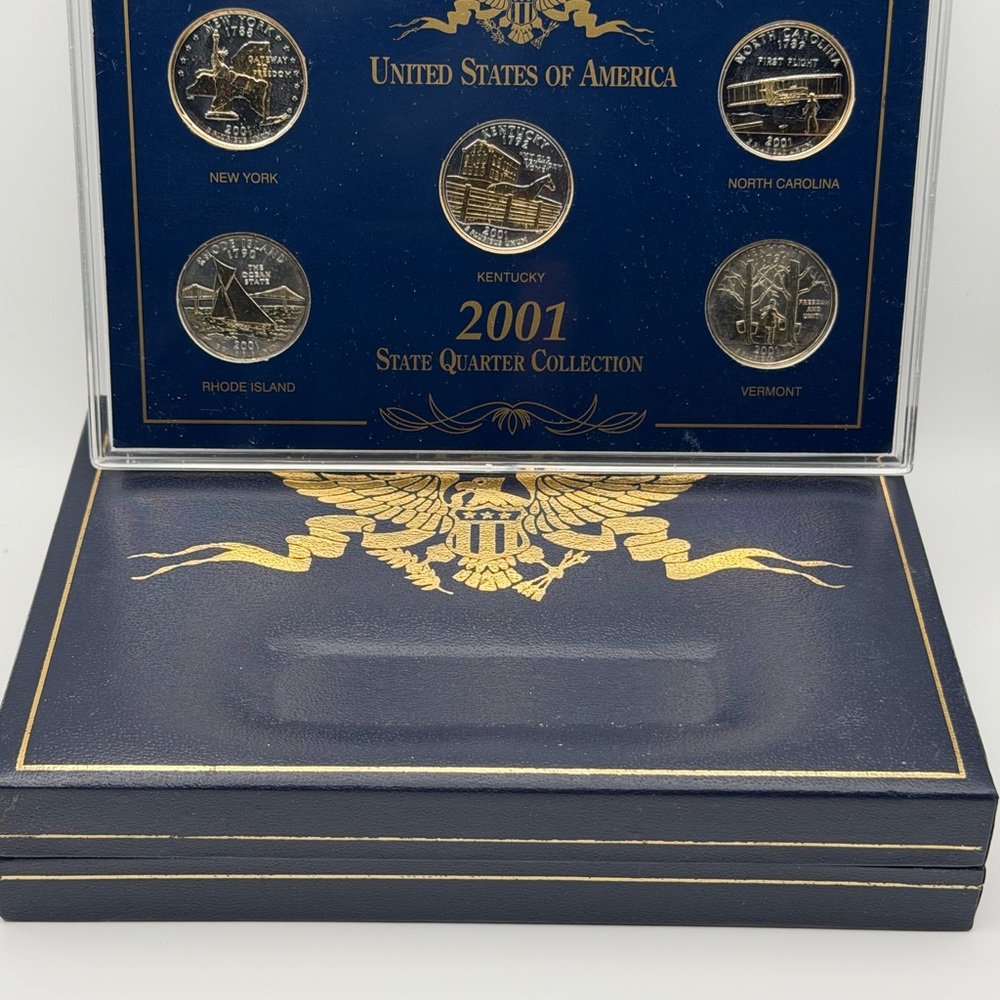2001 United States State Quarter Collection Display Case - Blue